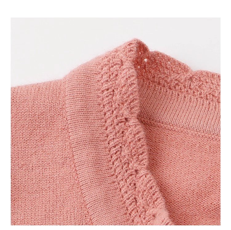 韓系提花圓領長袖針織衫女秋新款單排扣外套上衣