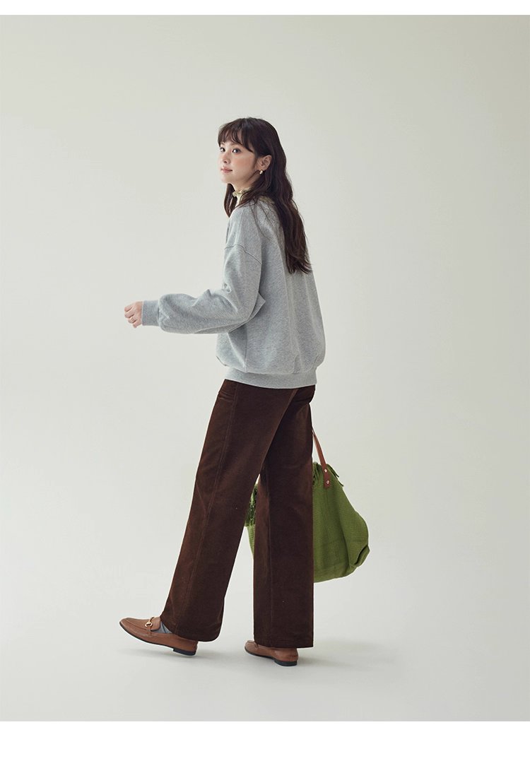 減齡刺繡圓領純棉衛衣女25秋季新款寬鬆長袖上衣