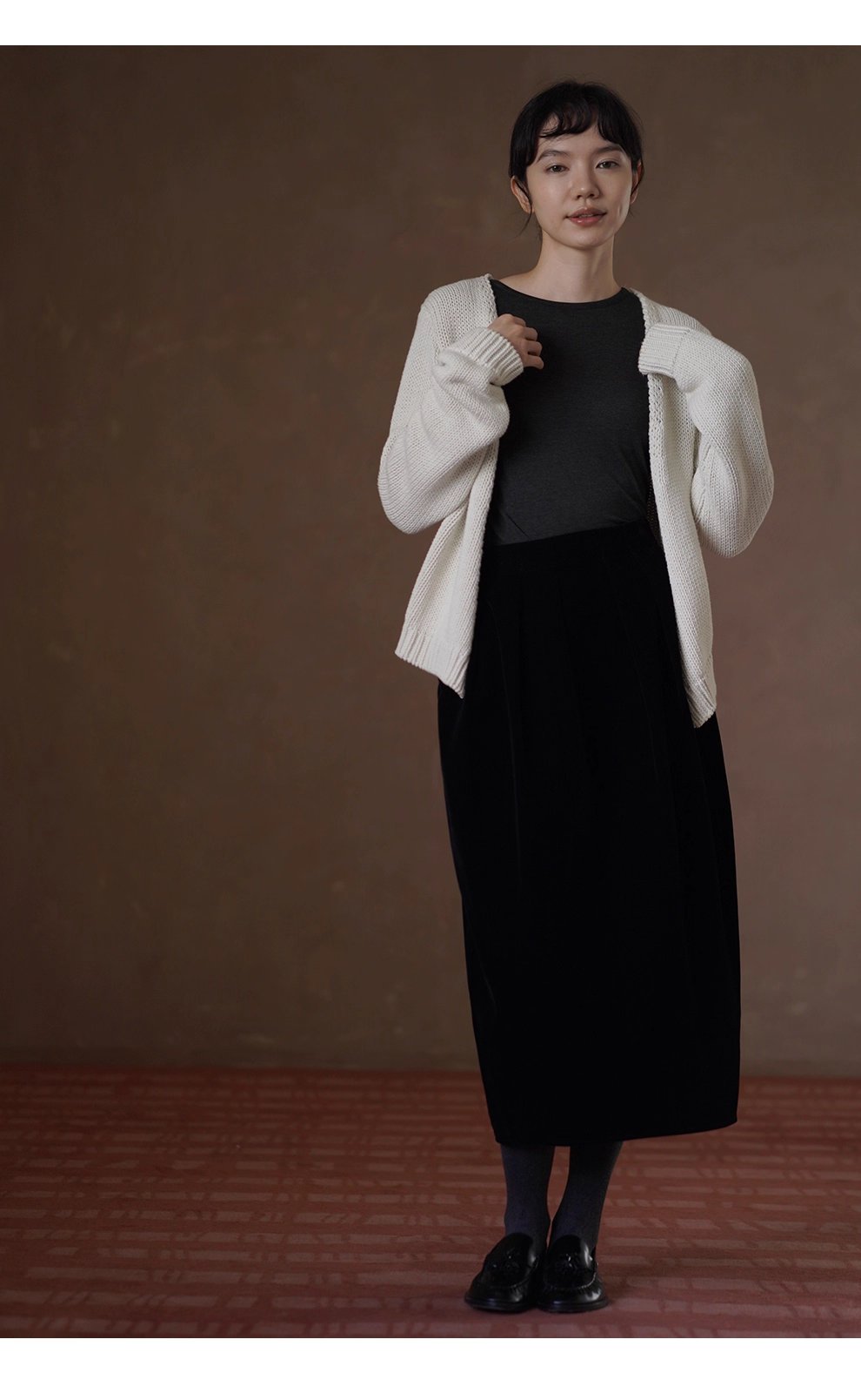 柔軟重工100棉粗棒針編織少女外套慵懶v領顯瘦毛衣開襟衫