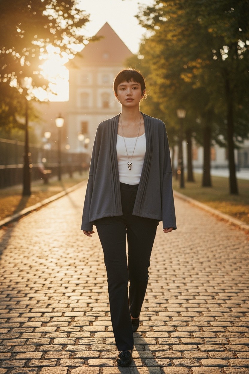 寬鬆休閒遮肉顯瘦簡約百搭空氣棉長袖開衫小外套