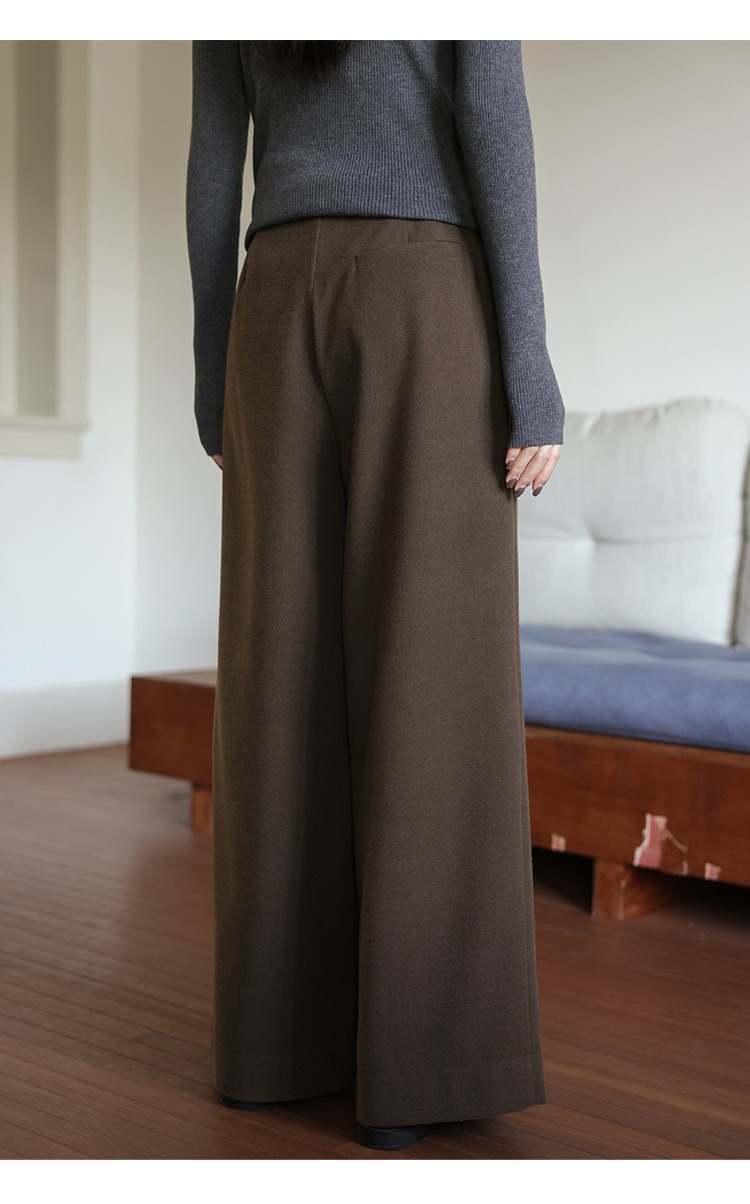 高腰直筒褲女寬腿闊腿褲秋冬款褲子