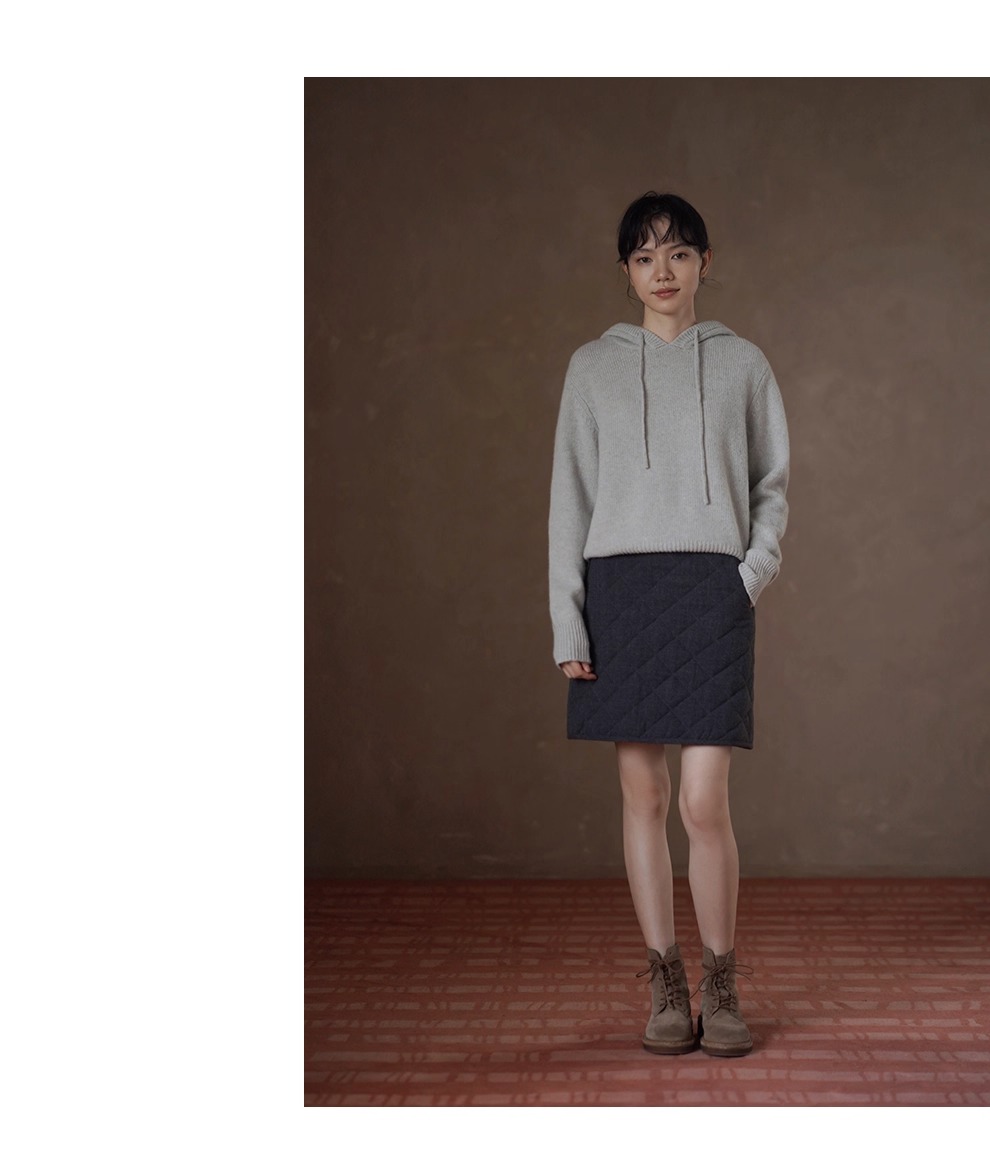 淡人配色毛衣溫暖100羊毛寬鬆連帽疊穿休閒顯瘦針織女