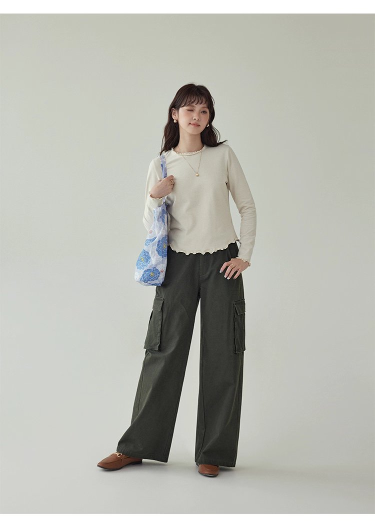 繫帶高腰純棉直筒休閒褲女秋季新款百搭工裝長褲,繫帶高腰純棉直筒休閒褲女秋季新款百搭工裝長褲,HBEW3026,繫帶高腰純棉直筒休閒褲女秋季新款百搭工裝長褲,高腰直筒,全棉面料