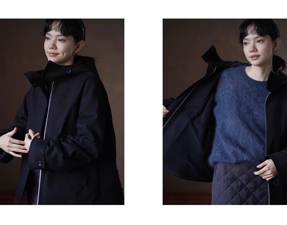英倫學院撞色格紋連帽搖粒絨內裡加厚一手長夾克外套女
