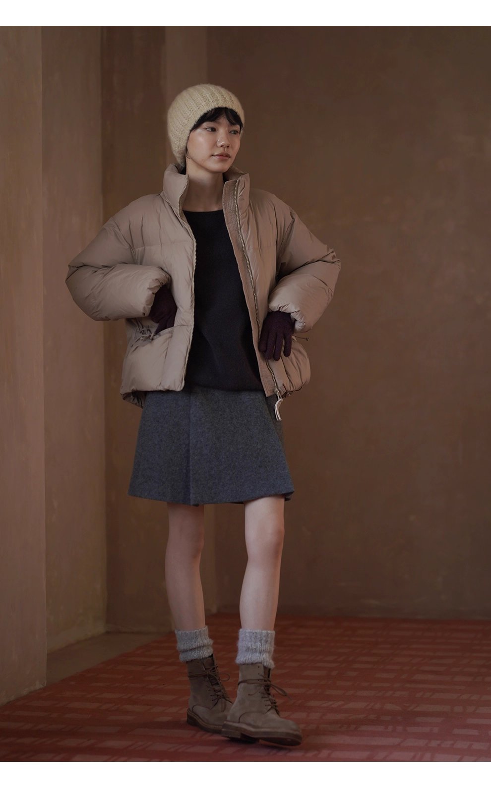 溫柔實用100羊毛窄邊收針一字領寬鬆慵懶顯瘦通勤毛衣女