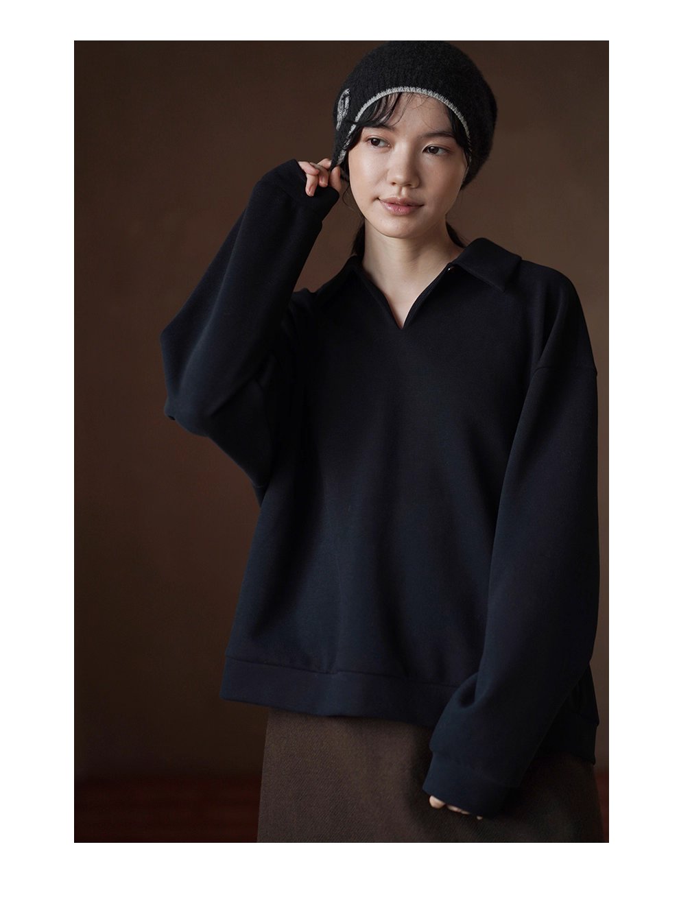 綿軟空氣層上衣經典POLO領寬鬆落肩顯瘦內搭休閒衛衣女,綿軟空氣層上衣經典POLO領寬鬆落肩顯瘦內搭休閒衛衣女,HBEW1129,綿軟空氣層上衣經典POLO領寬鬆落肩顯瘦內搭休閒衛衣女,POLO領,舒適面料