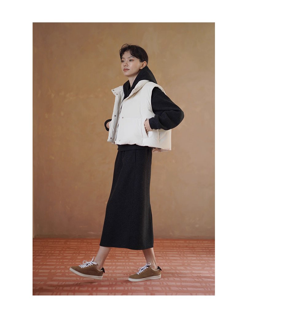 懶人時髦感加厚毛呢感連帽衛衣高腰半身裙顯瘦百搭套裝