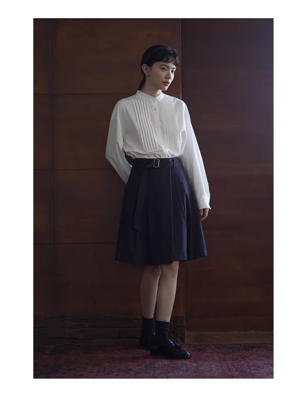 進階書呆子百褶裙高腰可調整顯瘦A字復古遮肉通勤半身裙,進階書呆子百褶裙高腰可調整顯瘦A字復古遮肉通勤半身裙,HBEW2028,進階書呆子百褶裙高腰可調整顯瘦A字復古遮肉通勤半身裙,高腰百褶,日字扣腰帶