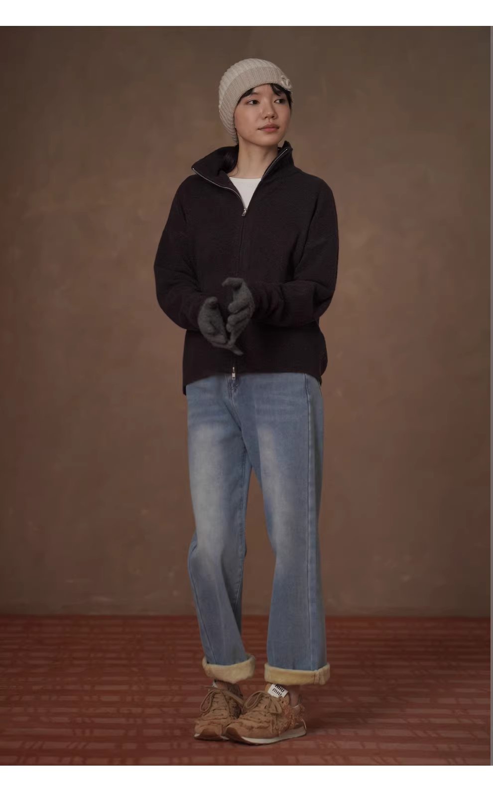 保命牛仔褲高品質水洗牛仔銀狐絨加絨高腰小腳直筒長褲,保命牛仔褲高品質水洗牛仔銀狐絨加絨高腰小腳直筒長褲,HBEW3043,保命牛仔褲高品質水洗牛仔銀狐絨加絨高腰小腳直筒長褲,復古水洗,加絨蓄熱