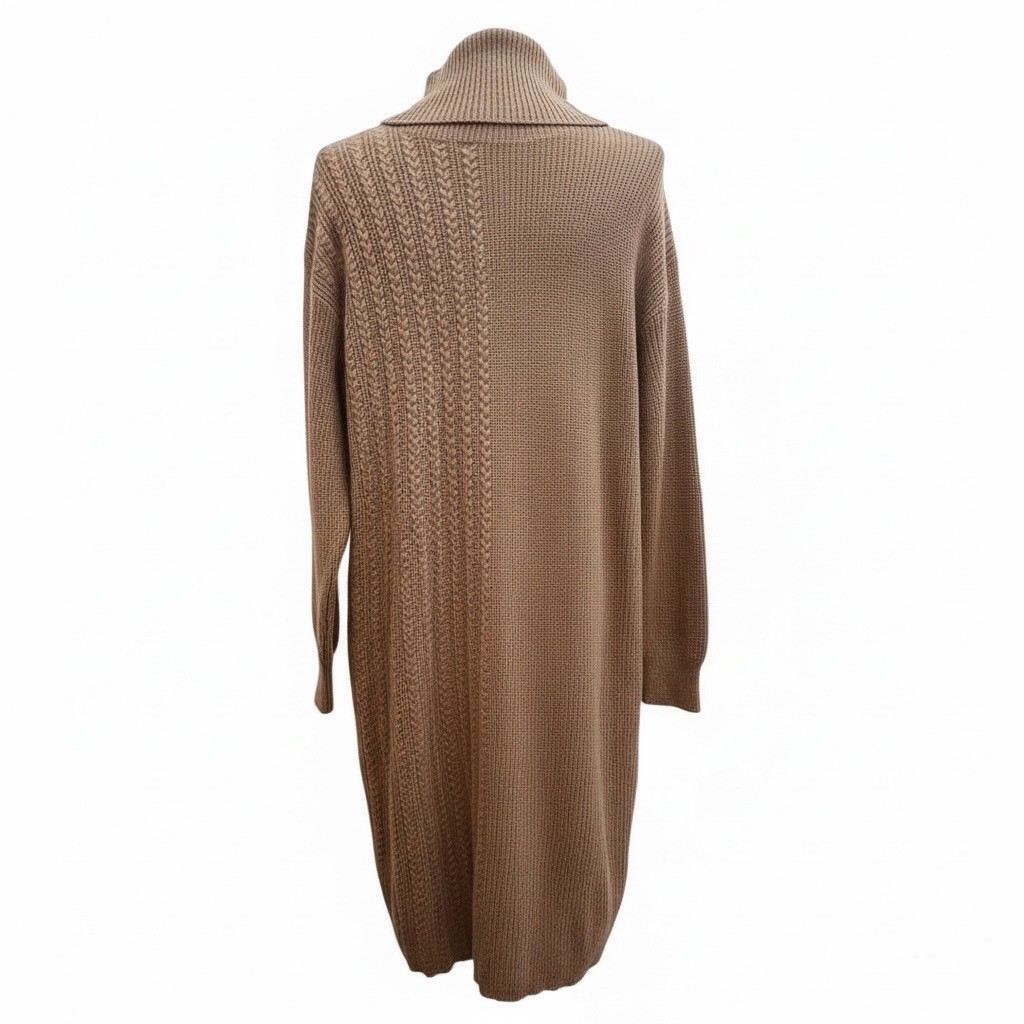 秋冬慵懶半高領長款寬鬆打底毛衣裙過膝針織連身裙,5W167007,秋冬慵懶半高領長款寬鬆打底毛衣裙過膝針織連身裙,修身版型,復古條紋,高領毛衣