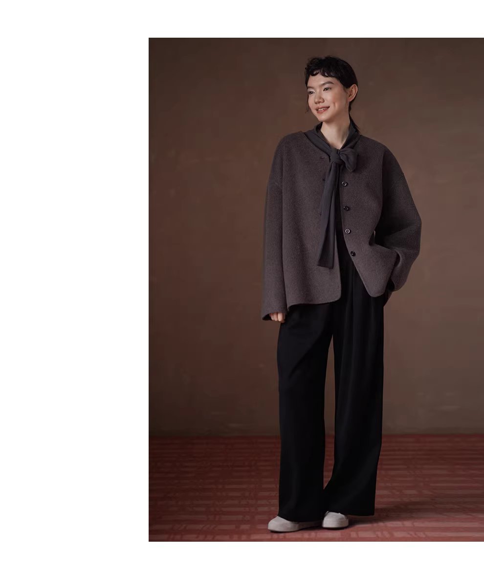 職場主角斜紋磨毛加厚寬鬆高腰通勤顯瘦闊腿西裝長褲女,職場主角斜紋磨毛加厚寬鬆高腰通勤顯瘦闊腿西裝長褲女,HBEW3059,職場主角斜紋磨毛加厚寬鬆高腰通勤顯瘦闊腿西裝長褲女,垂墜感佳,磨毛絨感