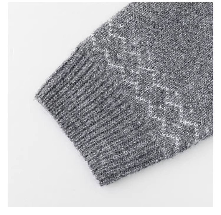 灰色提花海軍領毛衣女冬新款費爾島寬鬆長袖上衣,灰色提花海軍領毛衣女冬新款費爾島寬鬆長袖上衣,HBEW1191,灰色提花海軍領毛衣女冬新款費爾島寬鬆長袖上衣,海軍領,費爾島圖騰