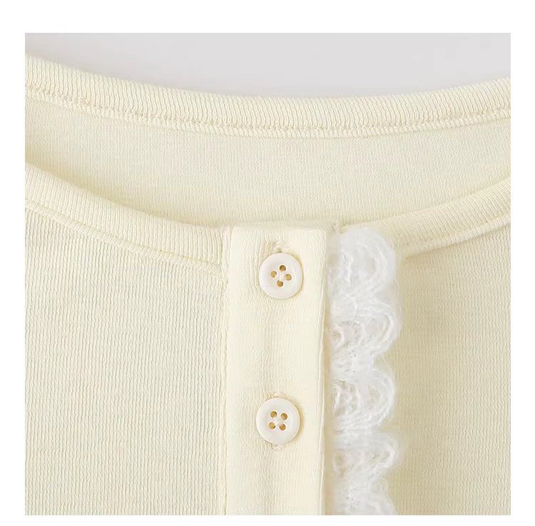 蕾絲拼接半開扣T恤女冬季新款純色打底長袖上衣,蕾絲拼接半開扣T恤女冬季新款純色打底長袖上衣,HBEW1199,蕾絲拼接半開扣T恤女冬季新款純色打底長袖上衣,蕾絲拼接,修身版型