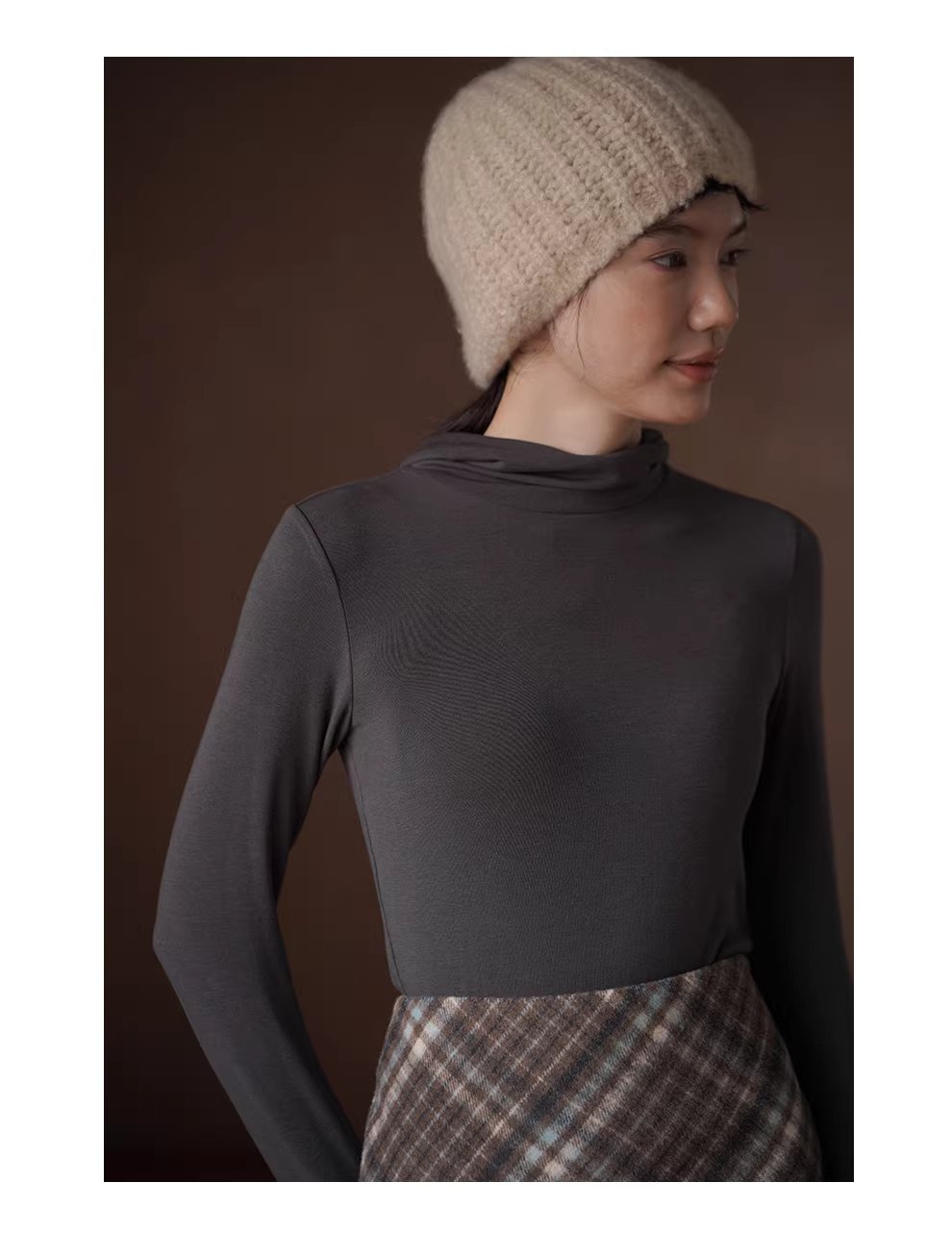 黃金內搭綿羊毛萊賽爾混紡彈性修身正肩高領連帽上衣女,黃金內搭綿羊毛萊賽爾混紡彈性修身正肩高領連帽上衣女,HBEW1201,黃金內搭綿羊毛萊賽爾混紡彈性修身正肩高領連帽上衣女,簡約合身,羊毛混紡