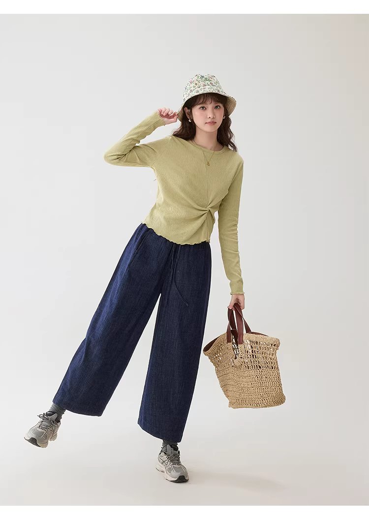 肌理感純色扭結修身T恤女春季新款蕾絲長袖上衣,肌理感純色扭結修身T恤女春季新款蕾絲長袖上衣,HBFS1002,肌理感純色扭結修身T恤女春季新款蕾絲長袖上衣,扭結設計,舒適面料