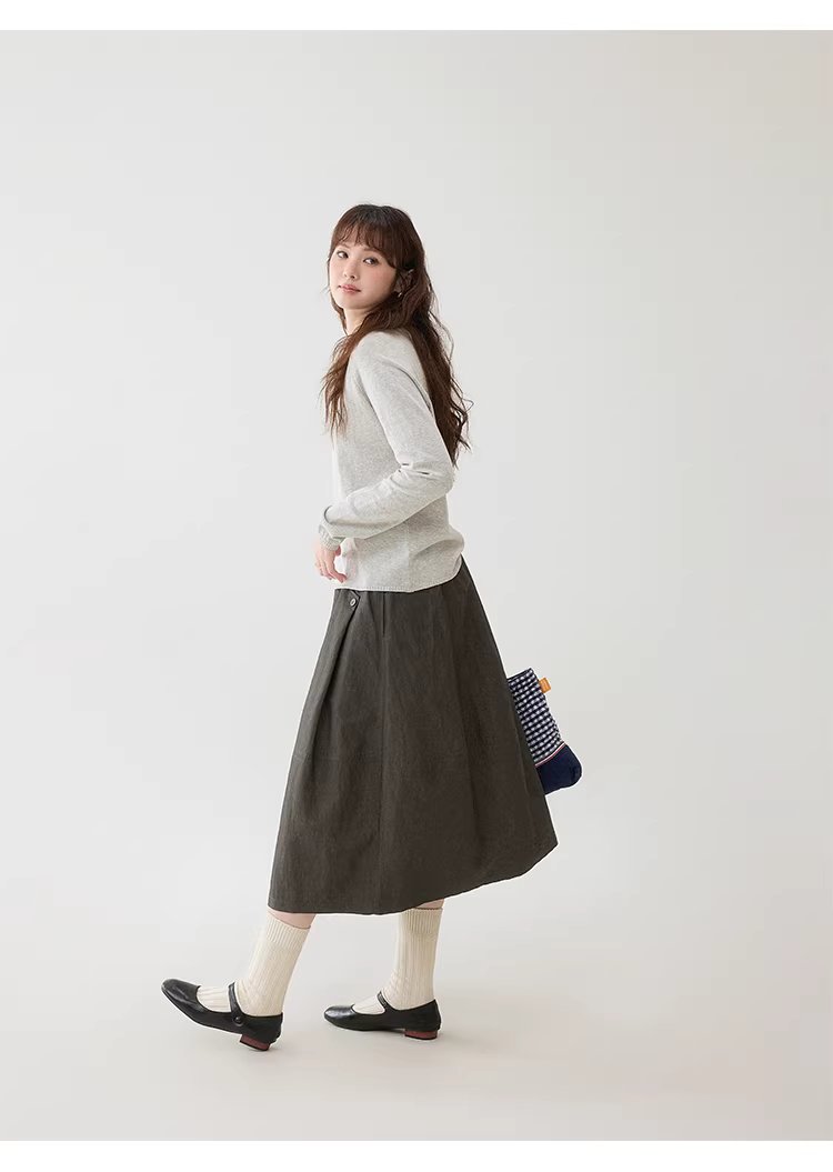 復古蕾絲鬆緊腰口袋半身裙女春季新款百搭A字中長裙,復古蕾絲鬆緊腰口袋半身裙女春季新款百搭A字中長裙,HBFS2002,復古蕾絲鬆緊腰口袋半身裙女春季新款百搭A字中長裙,荷葉邊,舒適面料