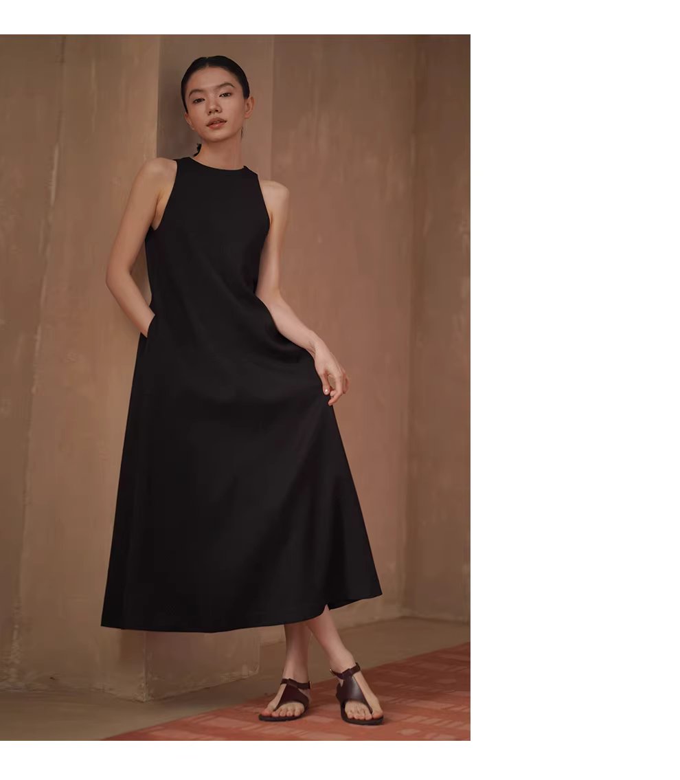 搖曳步履優雅A字顯瘦廓形圓領背心長款通勤垂感洋裝,搖曳步履優雅A字顯瘦廓形圓領背心長款通勤垂感洋裝,HBFS7009,搖曳步履優雅A字顯瘦廓形圓領背心長款通勤垂感洋裝,親膚舒適,簡約剪裁