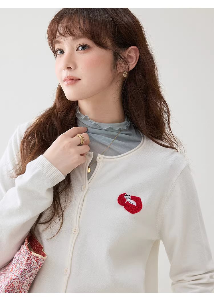 簡約小貓刺繡針織開襟衫女26春季新款寬鬆長袖上衣,簡約小貓刺繡針織開襟衫女26春季新款寬鬆長袖上衣,HBFS5006,簡約小貓刺繡針織開襟衫女26春季新款寬鬆長袖上衣,圓領排扣,修身版型