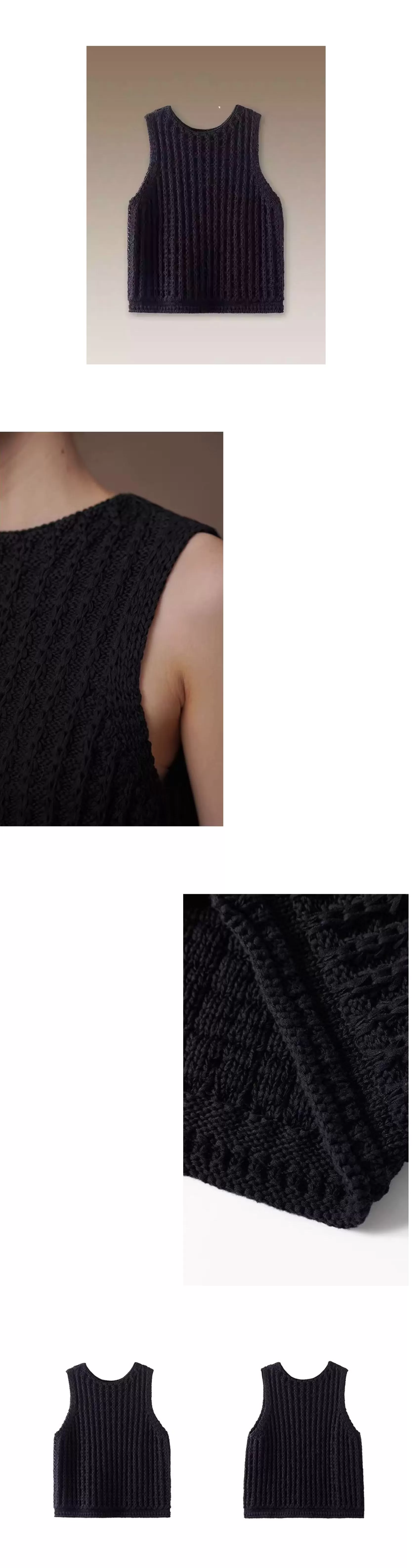 哥德肌理重工垂直絞花針織工藝半高領顯瘦無袖針織背心,哥德肌理重工垂直絞花針織工藝半高領顯瘦無袖針織背心,HBFS1045,哥德肌理重工垂直絞花針織工藝半高領顯瘦無袖針織背心,版型舒適,立體紋理