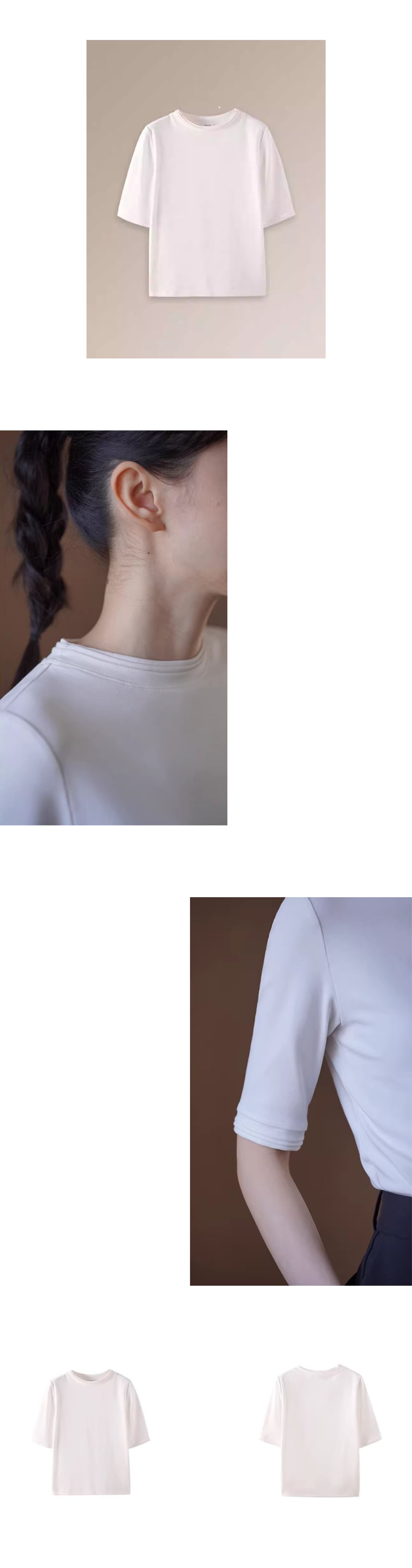 精緻加持舒適線上塔克線圓領合身彈性中袖通勤顯瘦T恤女,精緻加持舒適線上塔克線圓領合身彈性中袖通勤顯瘦T恤女,HBFS1063,精緻加持舒適線上塔克線圓領合身彈性中袖通勤顯瘦T恤女,內搭單穿,親膚透氣