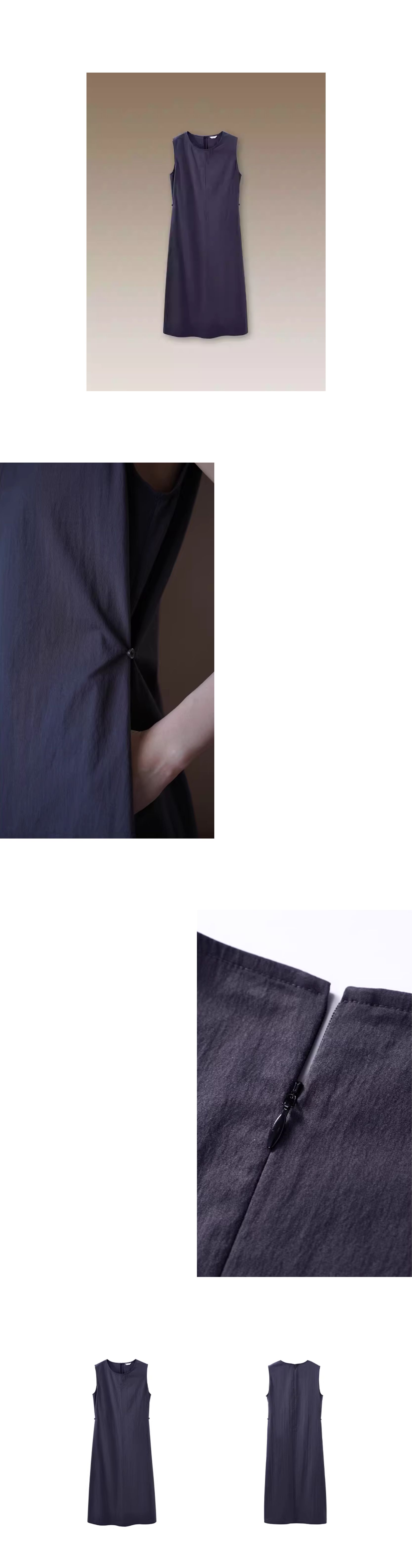 霧面霧面中線分割可調式收腰寬鬆直筒圓領無袖洋裝女,霧面霧面中線分割可調式收腰寬鬆直筒圓領無袖洋裝女,HBFS7034,霧面霧面中線分割可調式收腰寬鬆直筒圓領無袖洋裝女,耐磨抗皺,調節腰圍