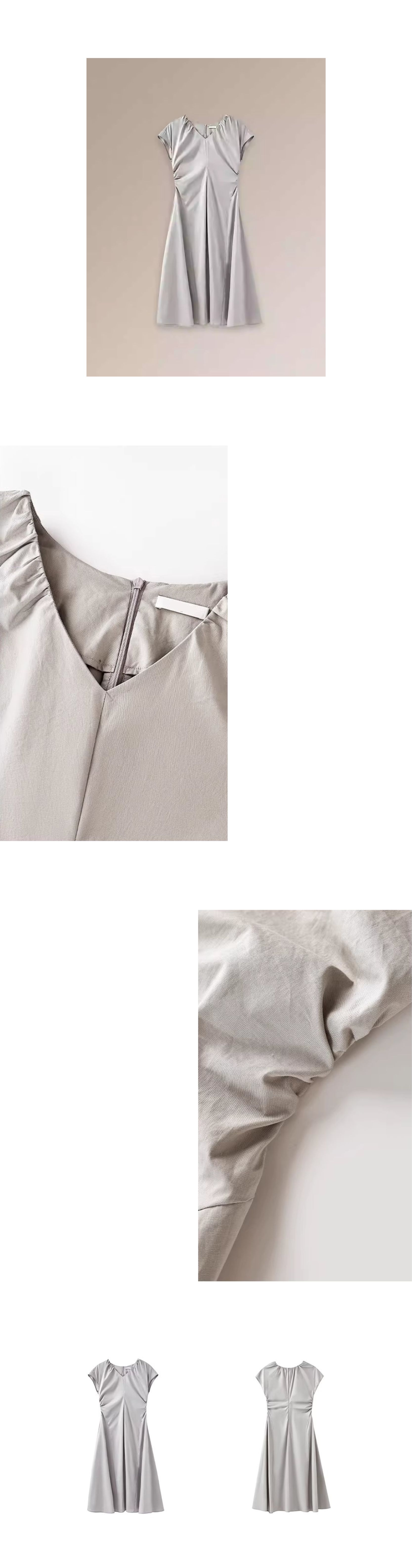 煙雨朦朧氣質洋裝V領捏褶收腰顯瘦立體分割洋裝女,煙雨朦朧氣質洋裝V領捏褶收腰顯瘦立體分割洋裝女,HBFS7038,煙雨朦朧氣質洋裝V領捏褶收腰顯瘦立體分割洋裝女,純棉親膚,高級慵懶