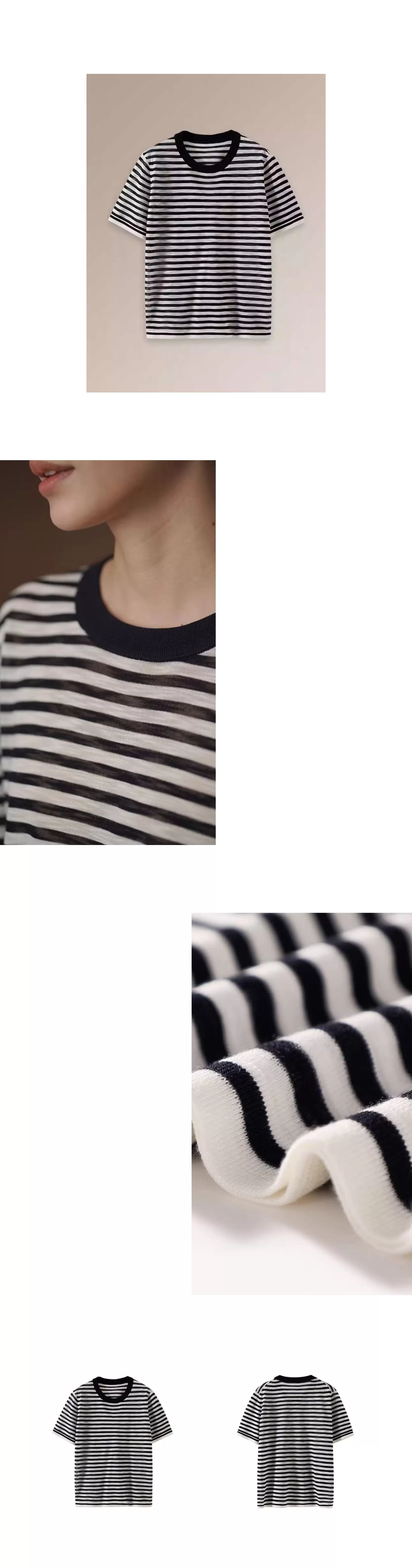 長期極簡主義條紋寬鬆短袖1/32支竹節麻輕薄針織上衣女,長期極簡主義條紋寬鬆短袖1/32支竹節麻輕薄針織上衣女,HBFS1094,長期極簡主義條紋寬鬆短袖1/32支竹節麻輕薄針織上衣女,清爽舒適,寬鬆百搭