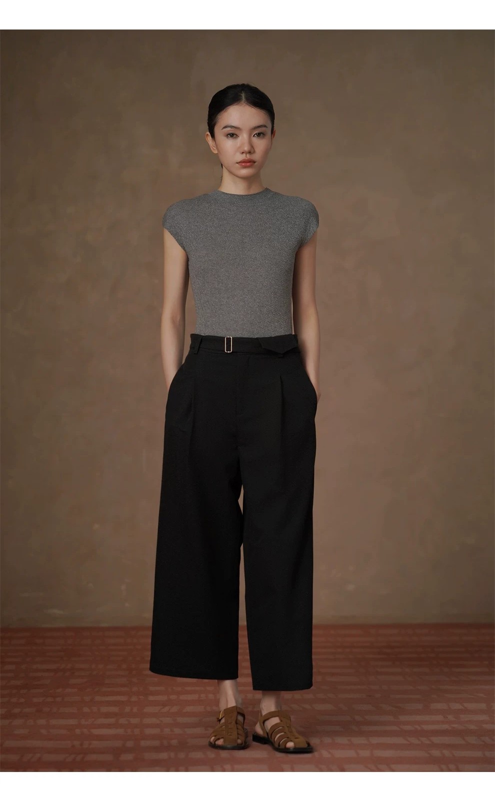 顯瘦亟需不挑人俐落簡約寬鬆高腰袋蓋通勤八分寬褲女,顯瘦亟需不挑人俐落簡約寬鬆高腰袋蓋通勤八分寬褲女,HBFS3025,顯瘦亟需不挑人俐落簡約寬鬆高腰袋蓋通勤八分寬褲女,親膚耐洗,調節腰圍