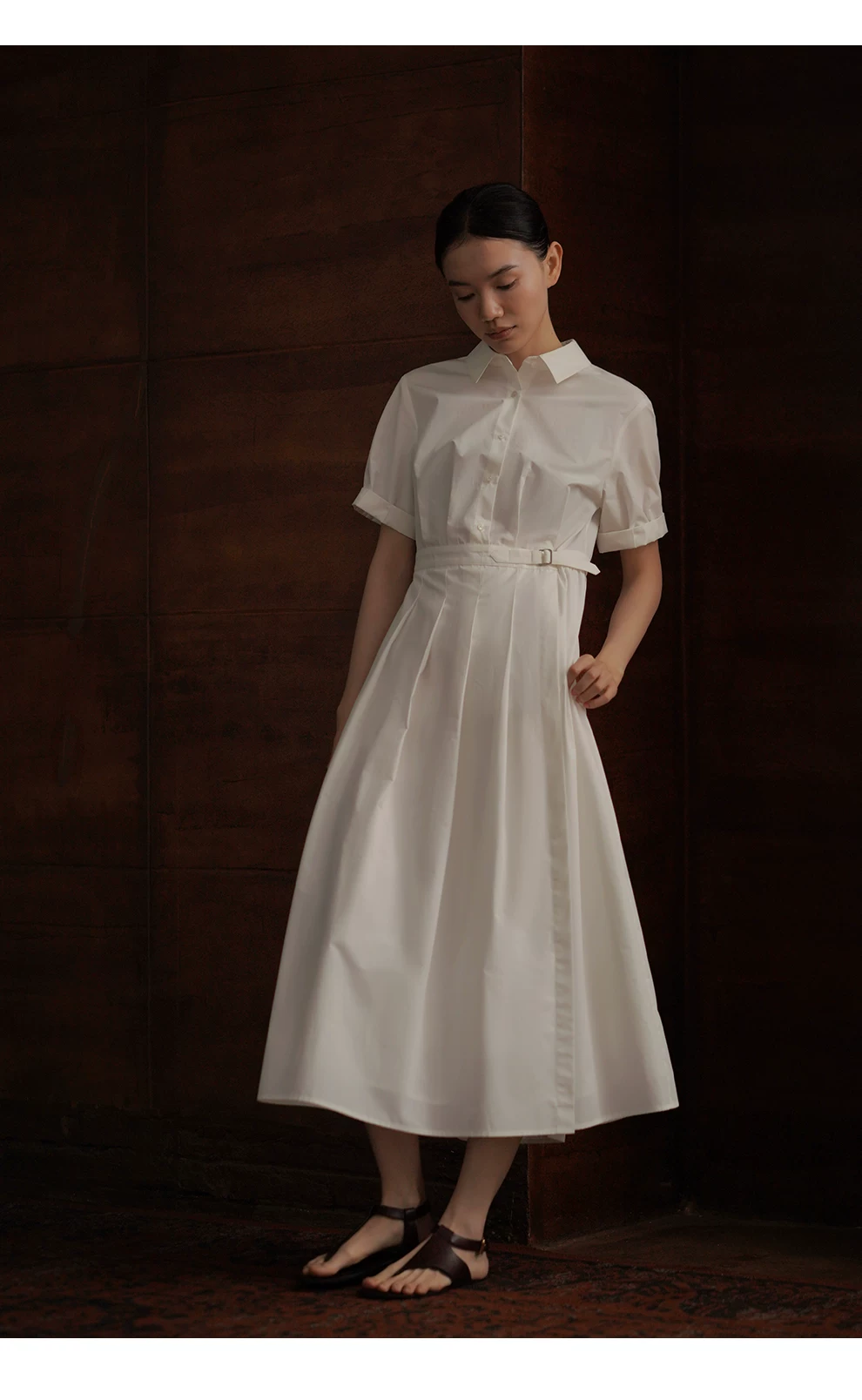 復古優雅可調式收腰顯瘦透氣棉感通勤經典款襯衫洋裝,復古優雅可調式收腰顯瘦透氣棉感通勤經典款襯衫洋裝,HBFS7048,復古優雅可調式收腰顯瘦透氣棉感通勤經典款襯衫洋裝,俐落知性,腰部調節