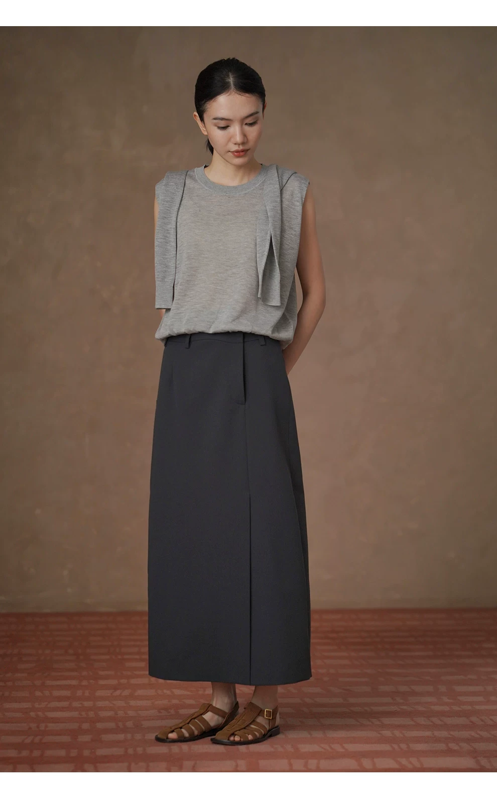 不出錯通勤半身裙俐落簡約品質垂感顯瘦高腰西裝裙女,不出錯通勤半身裙俐落簡約品質垂感顯瘦高腰西裝裙女,HBFS2023,不出錯通勤半身裙俐落簡約品質垂感顯瘦高腰西裝裙女,寬腰不勒,直筒開岔