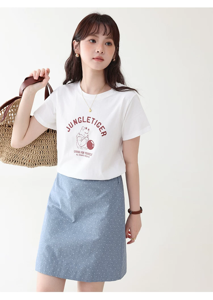 卡通印花寬鬆純棉短袖T恤女夏新款時尚百搭圓領上衣,卡通印花寬鬆純棉短袖T恤女夏新款時尚百搭圓領上衣,HBFS1114,卡通印花寬鬆純棉短袖T恤女夏新款時尚百搭圓領上衣,童趣印花,全棉面料