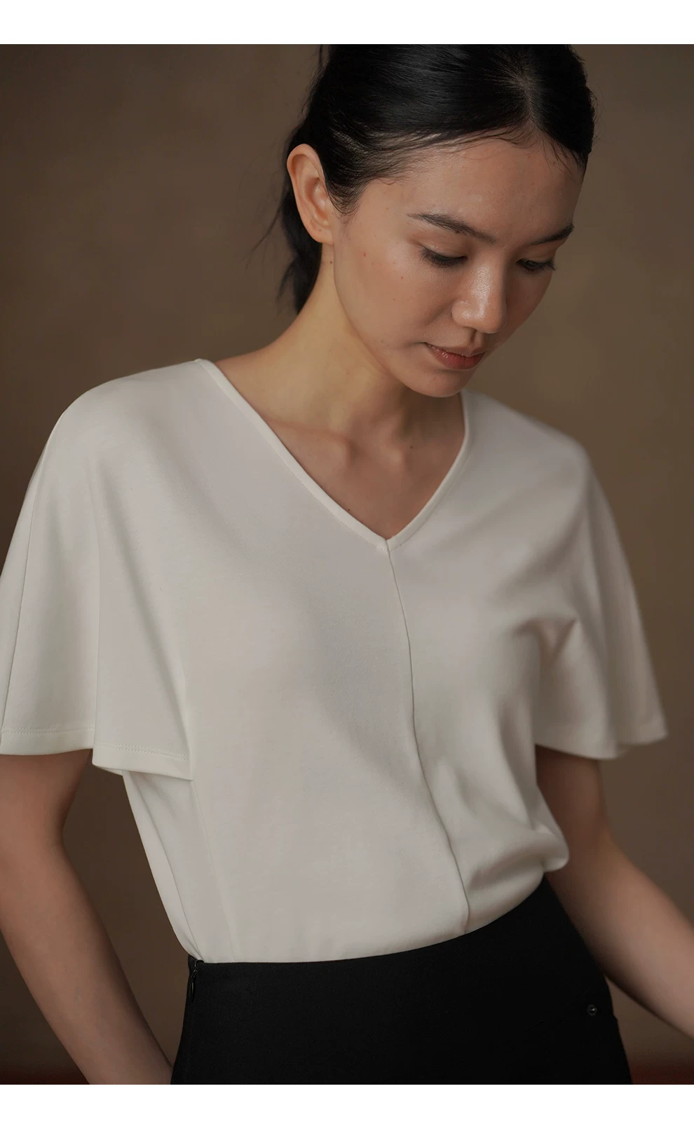 垂爽莫代爾紙片人T恤一體式連肩袖V領顯瘦寬鬆通勤上衣,垂爽莫代爾紙片人T恤一體式連肩袖V領顯瘦寬鬆通勤上衣,HBFS1122,垂爽莫代爾紙片人T恤一體式連肩袖V領顯瘦寬鬆通勤上衣,絲滑垂墜,剪裁優雅