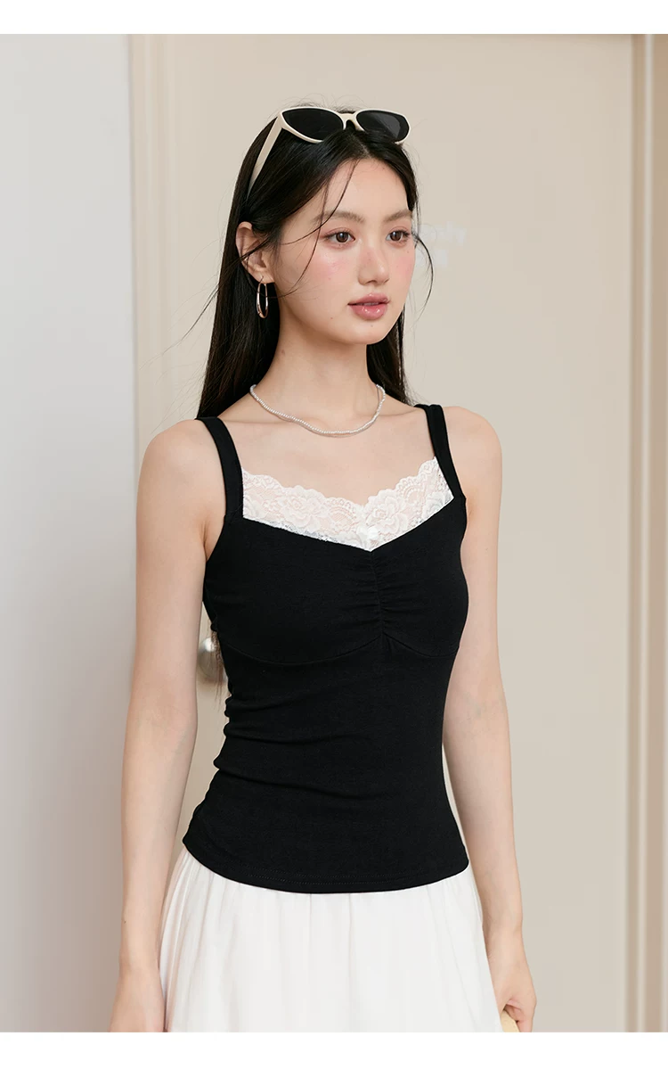 大尺碼黑色吊帶無袖上衣2026新款蕾絲拼接背心女外穿夏季小衫,大尺碼黑色吊帶無袖上衣2026新款蕾絲拼接背心女外穿夏季小衫,HBFS1223,大尺碼黑色吊帶無袖上衣2026新款蕾絲拼接背心女外穿夏季小衫,中大尺碼,蕾絲拼接