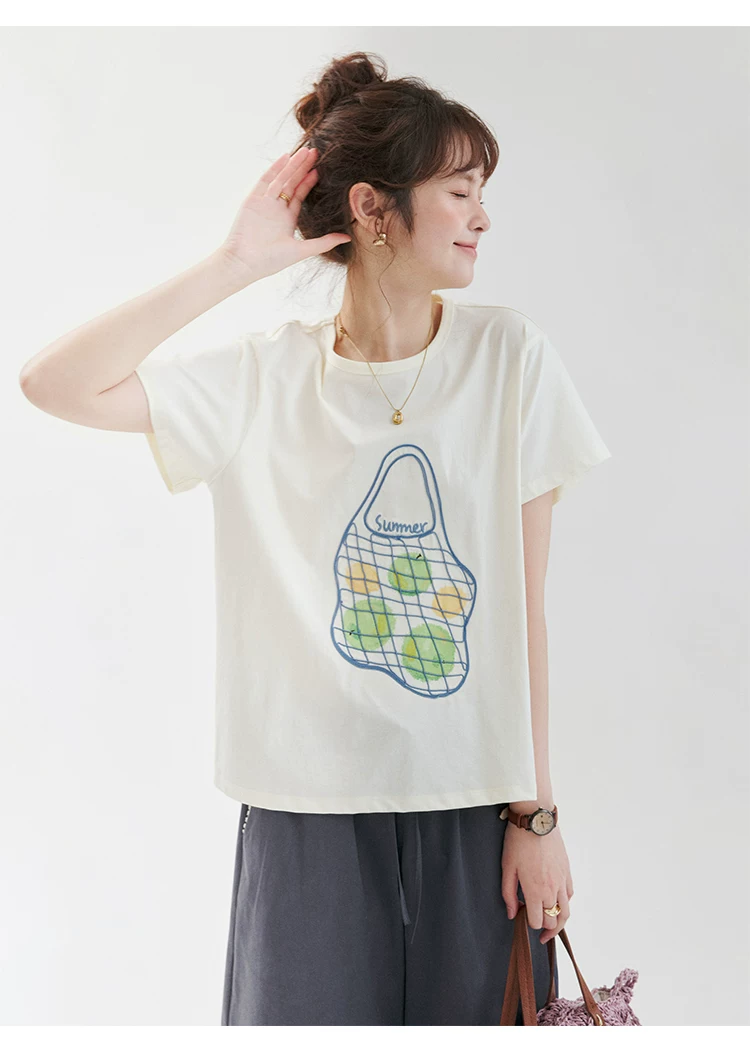 夏日水果印花短袖T恤女夏新款韓系寬鬆圓領上衣,夏日水果印花短袖T恤女夏新款韓系寬鬆圓領上衣,HBFS1258,夏日水果印花短袖T恤女夏新款韓系寬鬆圓領上衣,童趣印花,舒適面料