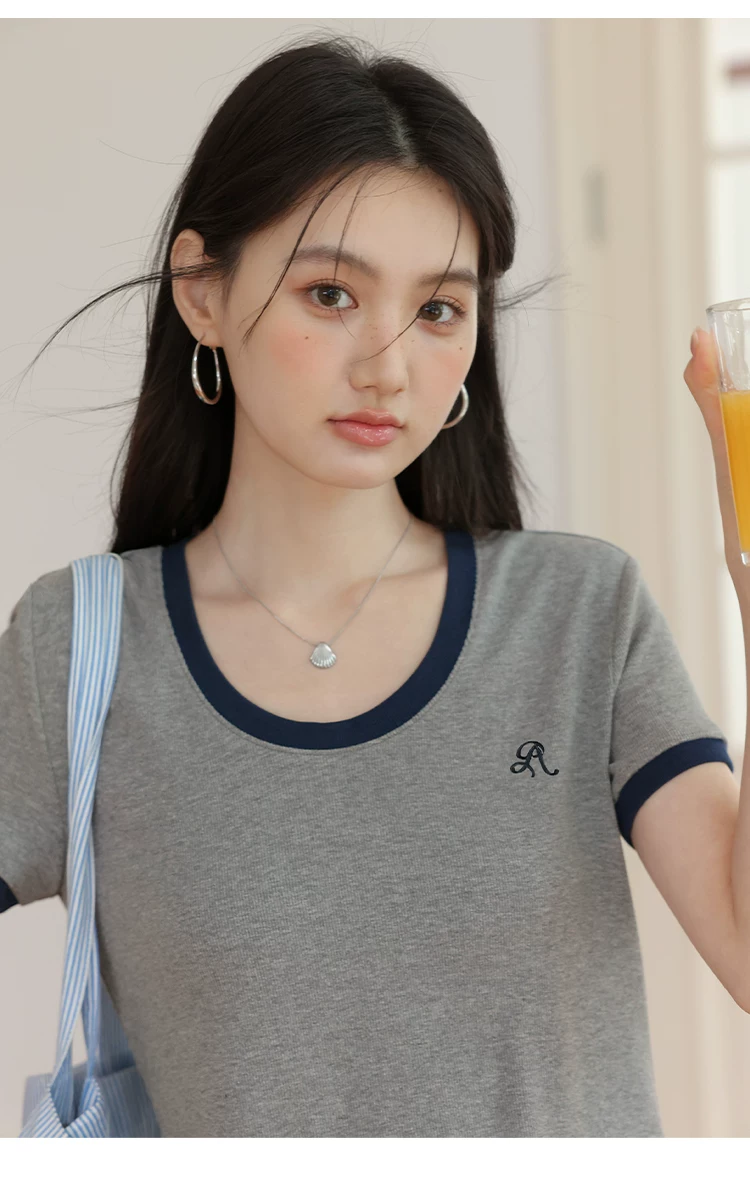 大尺碼胖mm巨遮肚夏裝正肩短袖T恤女2026新款寬鬆灰色上衣女,大尺碼胖mm巨遮肚夏裝正肩短袖T恤女2026新款寬鬆灰色上衣女,HBFS1302,大尺碼胖mm巨遮肚夏裝正肩短袖T恤女2026新款寬鬆灰色上衣女,中大尺碼,撞色拼接