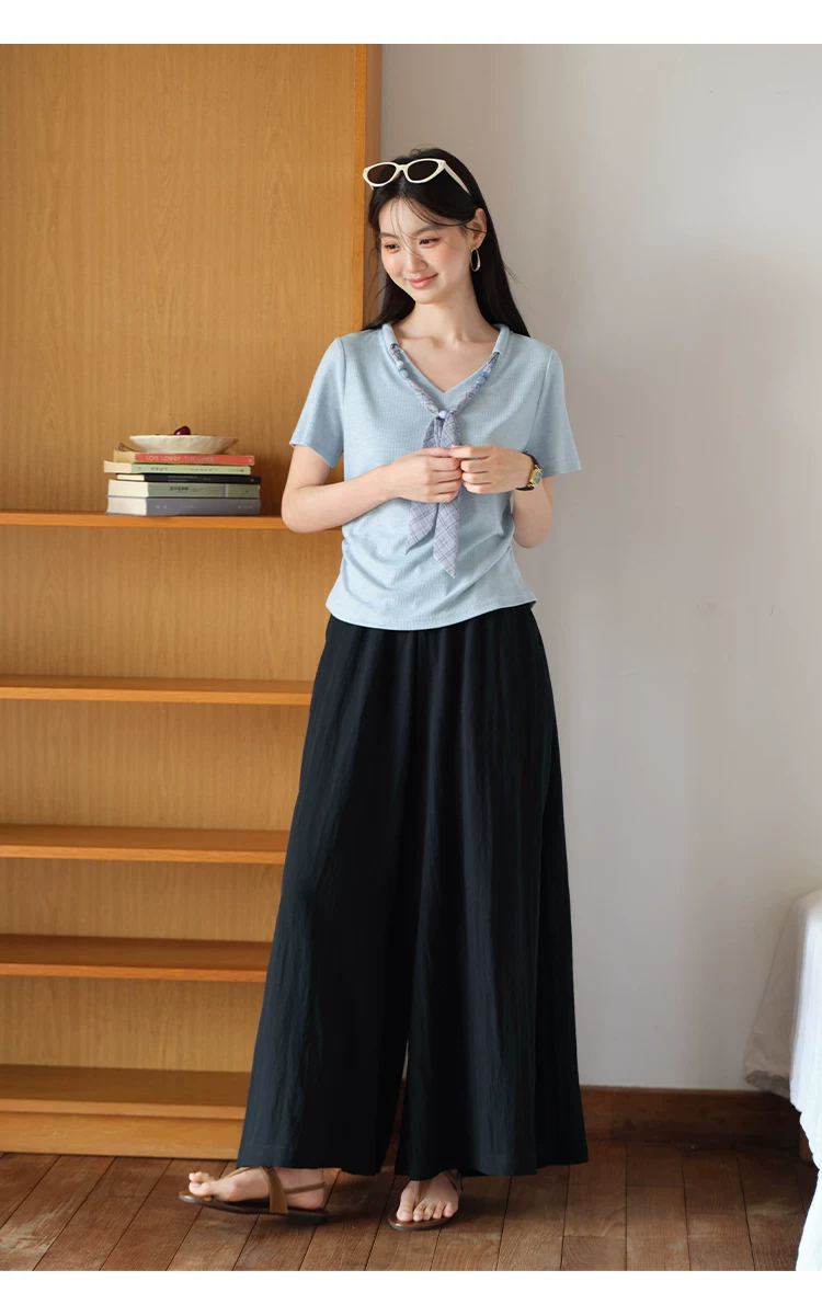 大尺碼法式飄帶V領短袖T恤女2026新款顯瘦夏裝正肩藍色上衣女,大尺碼法式飄帶V領短袖T恤女2026新款顯瘦夏裝正肩藍色上衣女,HBFS1313,大尺碼法式飄帶V領短袖T恤女2026新款顯瘦夏裝正肩藍色上衣女,中大尺碼,飄帶領結
