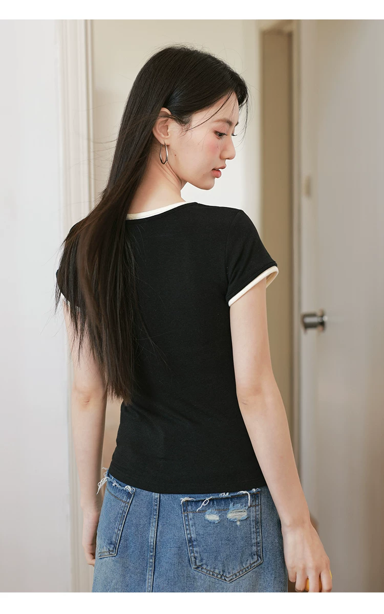 大尺碼撞色假兩件短袖T恤女2026新款巨好看的上衣不撞款夏裝,大尺碼撞色假兩件短袖T恤女2026新款巨好看的上衣不撞款夏裝,HBFS1318,大尺碼撞色假兩件短袖T恤女2026新款巨好看的上衣不撞款夏裝,中大尺碼,假兩件式