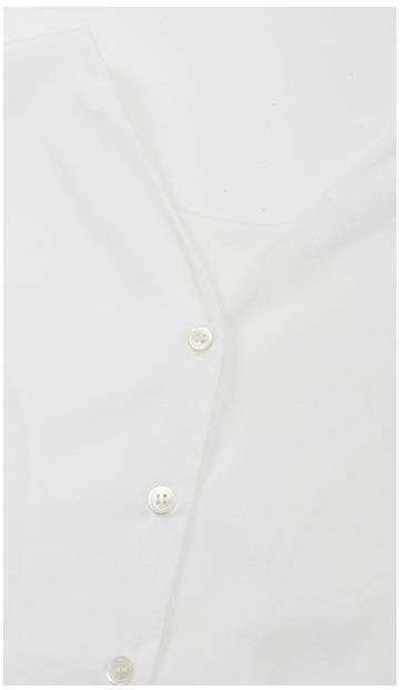法式兩穿後背V領紐扣設計顯瘦月光襯衫上衣