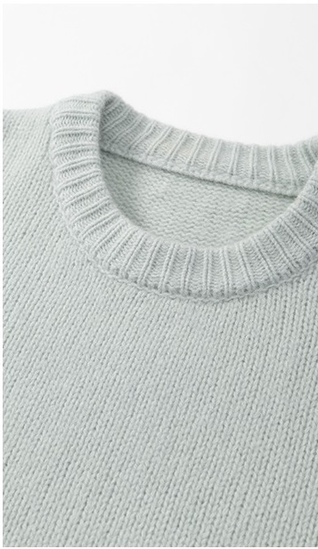薄荷拿鐵敲細100%羊毛休閒顯白圓領寬鬆毛衣上衣