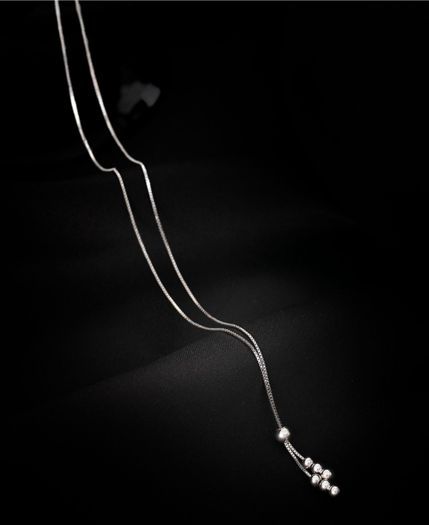 原子流蘇s925純銀毛衣鏈小眾Y字設計不掉色新品項鍊女鎖骨鏈