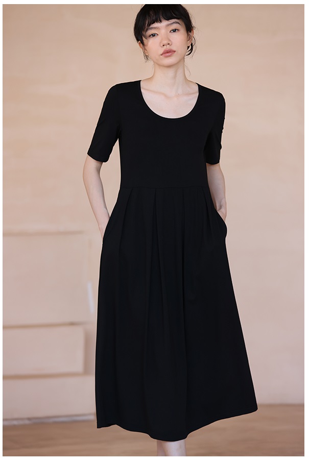 法式基本款萬能內搭顯瘦索羅那高彈遮肉連身裙