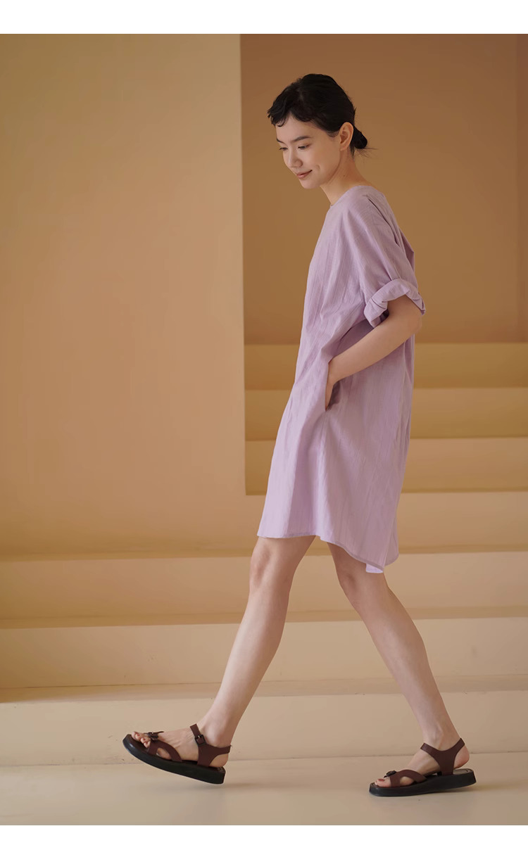 夢幻小人魚洋裝肌理感提花棉感親膚寬鬆A字顯瘦裙子女