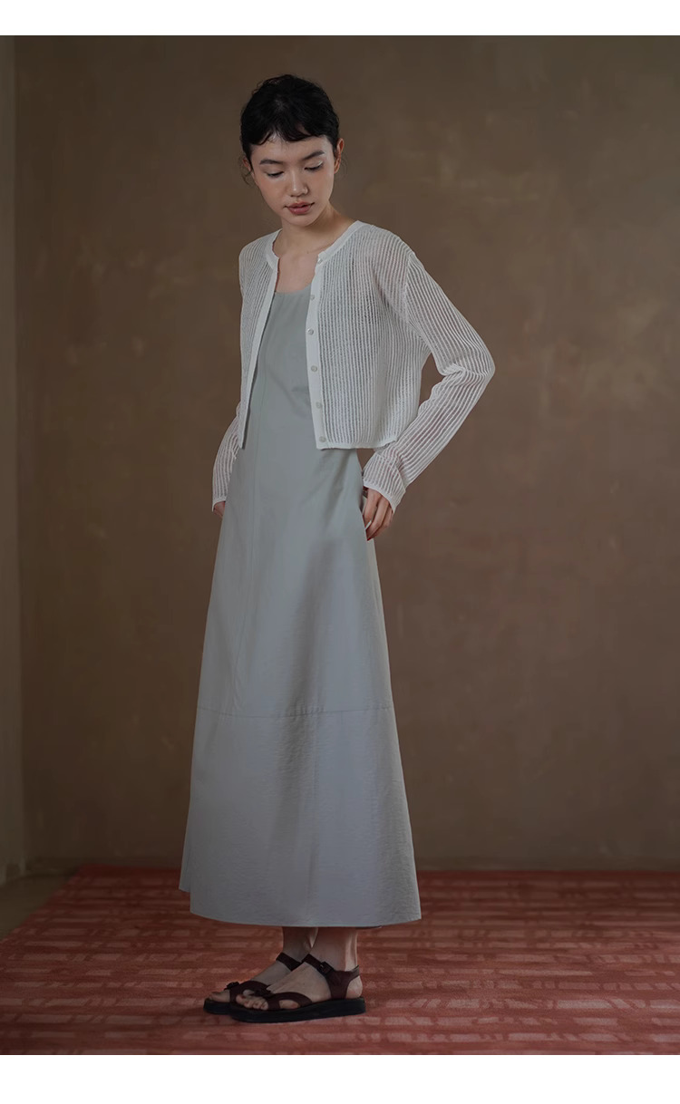 輕盈微風朦朧拉線絞花鏤空針織涼爽冰麻透氣防曬開衫女