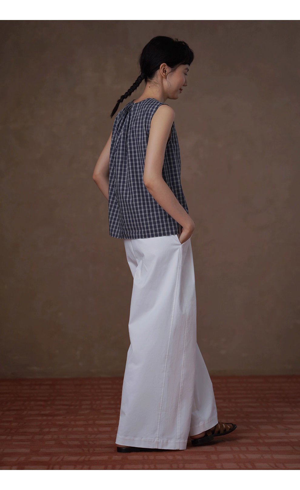 跨季節實用基礎單品分割顯瘦俐落寬鬆版型高腰寬長褲