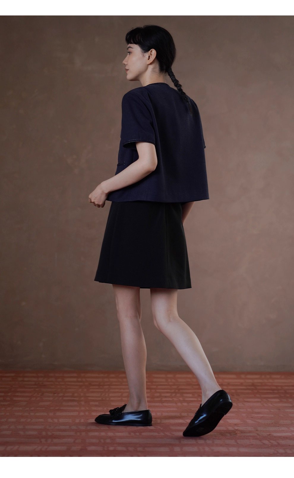 法式花邊拼接肌理感短袖小香氣質圓領通勤顯瘦短外套