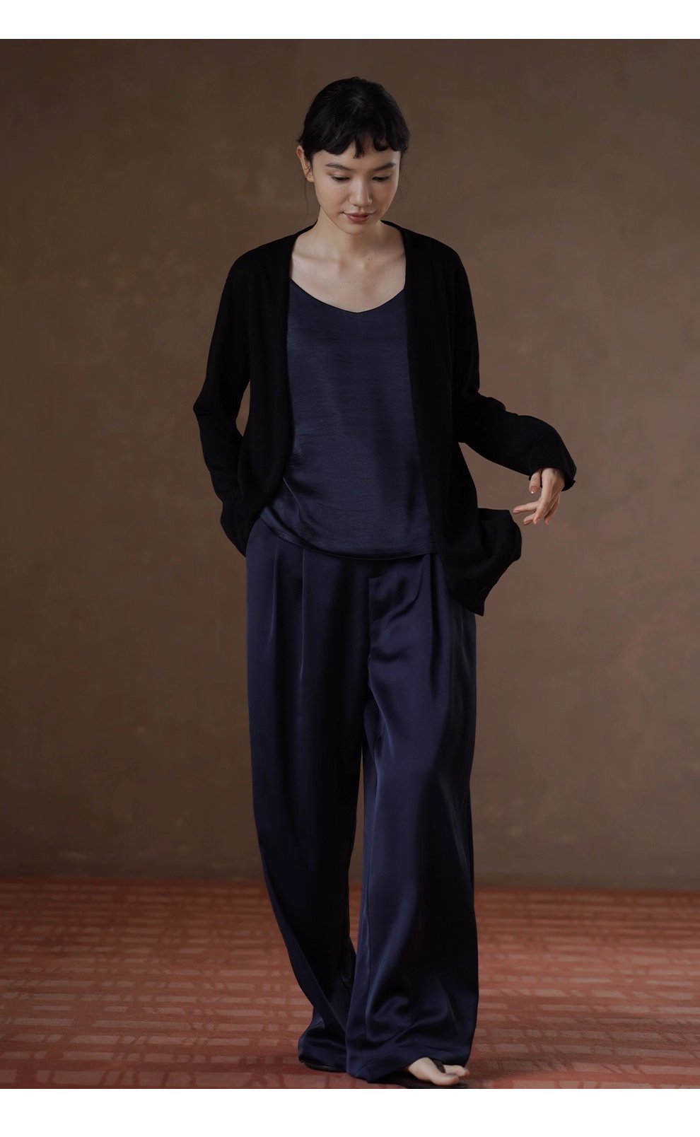 紙片人開襟衫萊賽爾亞麻輕薄寬鬆顯瘦慵懶通勤針織外套女