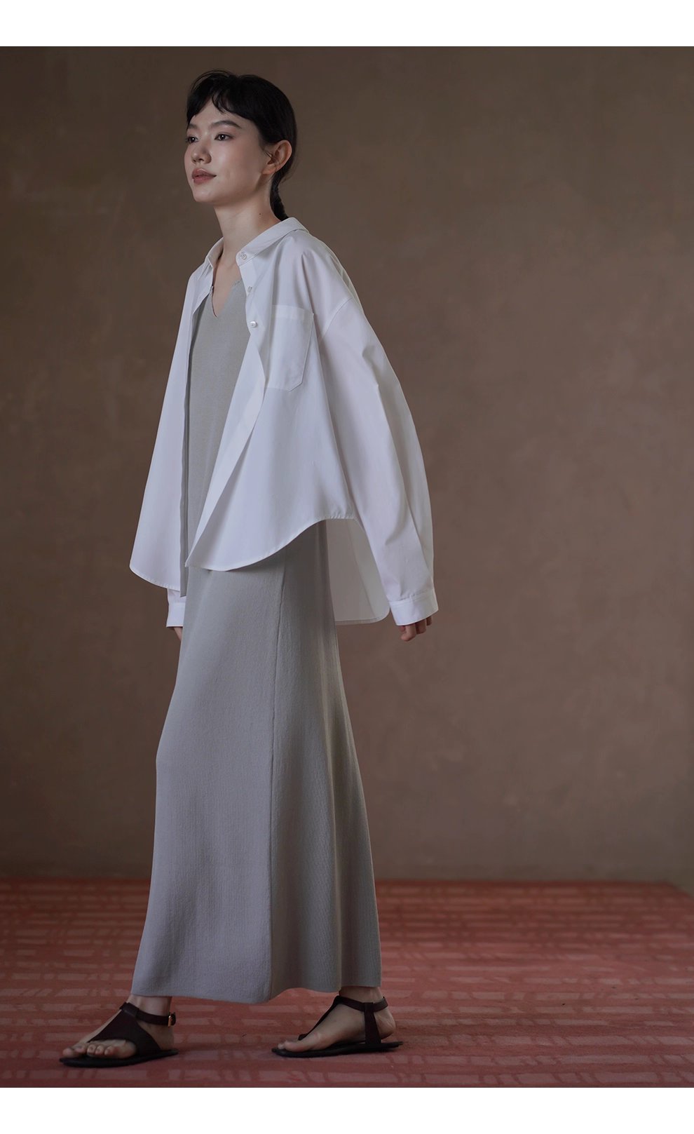 版型王者襯衫萊賽爾棉挺括寬鬆長袖通勤顯瘦翻領上衣女