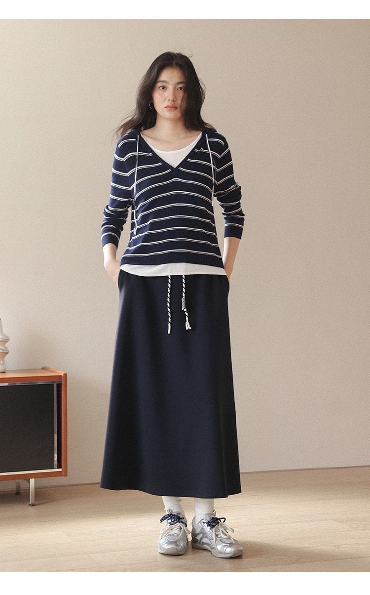 大碼胖mm高腰休閒A字半身裙長款