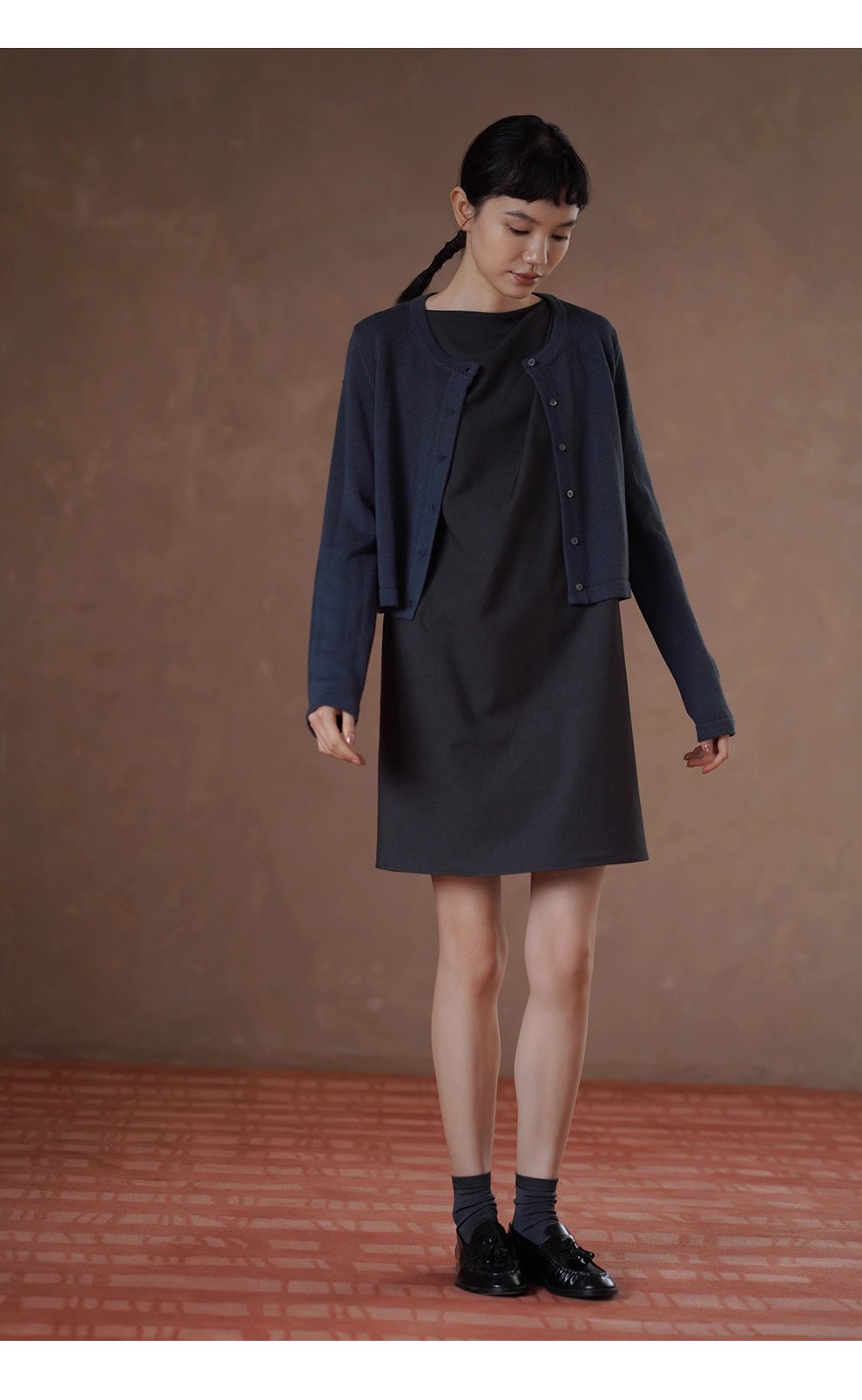 輕盈玲瓏百搭圓領短外套顯瘦正肩棉感針織通勤開襟衫女