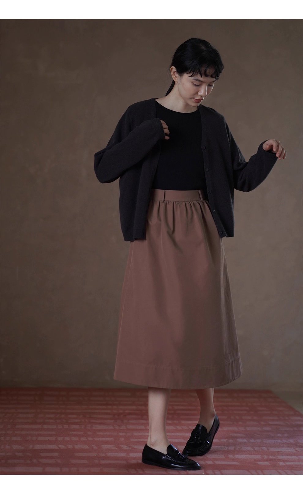 內外兼修蓬鬆軟糯100綿羊毛寬鬆V領顯瘦針織通勤外套女